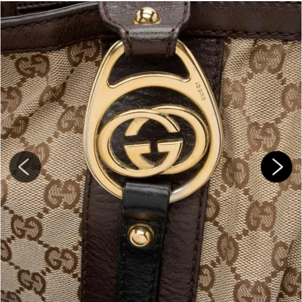 Gucci interlocking tote bag duffle medium large brown travel canvas d - Picture 2 of 14